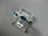 ESTATE .67CT DIAMOND & AAA SAPPHIRE 14K WHITE GOLD HALO WEDDING ANNIVERSARY RING