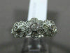 ESTATE .75CT DIAMOND 14KT WHITE GOLD 3 STONE FLOWER FILIGREE MILGRAIN LOVE RING