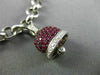 ESTATE 3.01CT WHITE BLACK DIAMOND & MULTI GEM 14K WHITE GOLD BELL CHARM BRACELET