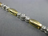 ESTATE 1.10CT DIAMOND 14K TWO TONE GOLD THREE STONE BEZEL TENNIS BRACELET #15639