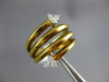 ESTATE LARGE .20CT DIAMOND 18KT YELLOW GOLD 3D MULTI ROW SNAKE FUN RING #746