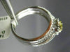 .77CT WHITE & FANCY YELLOW DIAMOND 14K WHITE GOLD 3D CLUSTER ENGAGEMENT RING SET