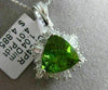 ESTATE WIDE 5.05CT DIAMOND & PERIDOT 14K WHITE GOLD MULTI SHAPE FLOATING PENDANT