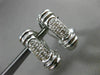 ESTATE WIDE .30CT DIAMOND 14K WHITE GOLD 3D ELONGATED MULTI ROW CLIP ON EARRINGS