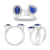 LARGE 2.09CT DIAMOND & AAA SAPPHIRE 14KT WHITE GOLD MULTI SHAPE SOLITAIRE RING