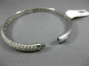 WIDE 4.99CT DIAMOND 18KT WHITE GOLD 3D MULTI ROW SEMI ETERNITY BANGLE BRACELET
