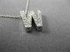 .38CT ROUND DIAMOND 14KT WHITE GOLD CLASSIC "W" INITIAL FLOATING PENDANT #18317