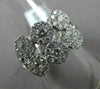 ESTATE WIDE 1.24CT DIAMOND 18KT WHITE GOLD 3D MULTI FLOWER FILIGREE FUN RING VVS
