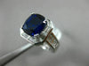 ESTATE LARGE 5.24CT DIAMOND & AAA SAPPHIRE 18KT WHITE GOLD HALO ENGAGEMENT RING