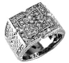 ESTATE LARGE 1.90CT DIAMOND 14K WHITE GOLD 3D CLASSIC SQUARE FILIGREE MEN'S RING