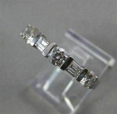 ESTATE .80CT EMERALD & ROUND DIAMOND 14KT WHITE GOLD 3D ANNIVERSARY RING #10907