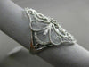 ESTATE LARGE .26CT DIAMOND 14KT WHITE GOLD OPEN FILIGREE MILGRAIN COCKTAIL RING