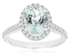 1.91CT DIAMOND & AAA AQUAMARINE 14KT WHITE GOLD OVAL FRIENDSHIP ENGAGEMENT RING