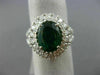 LARGE 4.77CT DIAMOND & EMERALD 14KT WHITE GOLD DOUBLE HALO OVAL ENGAGEMENT RING