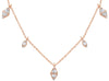 .57CT DIAMOND 14K ROSE GOLD ROUND & BAGUETTE MARQUISE SHAPE BY THE YARD NECKLACE