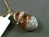 ESTATE .43CT DIAMOND 14KT WHITE & ROSE GOLD BABY SHOE FLOATING PENDANT & CHAIN