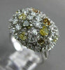 ESTATE WIDE 1.0CT WHITE & MULTI COLOR FANCY DIAMOND 14K WHITE GOLD FILIGREE RING