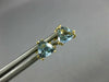 ESTATE .90CT AAA AQUAMARINE 14KT YELLOW GOLD 3D TRILLION STUD EARRINGS #25206