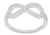 ESTATE 0.2CT DIAMOND 14KT WHITE GOLD 3D CLASSIC ROUND INFINITY LOVE RING