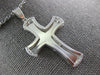 ESTATE LARGE .20CT DIAMOND 14KT WHITE GOLD CLASSIC DOUBLE PLATED CROSS PENDANT