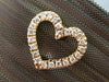 ESTATE .11CT DIAMOND 18K ROSE GOLD 3D HEART MESH STAINLESS STEEL BANGLE BRACELET