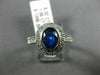 ESTATE 1.82CT DIAMOND & AAA SAPPHIRE 14K WHITE GOLD OVAL 3D HALO ENGAGEMENT RING
