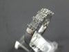ESTATE 1.13CT DIAMOND 18KT WHITE GOLD 3D ROUND & BAGUETTE 3 ROW ANNIVERSARY RING