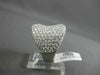 ESTATE LARGE & WIDE 4.37CT DIAMOND 18KT WHITE GOLD 3 DIMENSIONS PAVE FUN RING