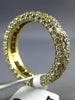 ANTIQUE WIDE 3.50CT DIAMOND 18KT YELLOW GOLD MULTI ROW ETERNITY PAVE RING #19289