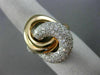 ESTATE EXTRA LARGE 2.07CT DIAMOND 14K WHITE & ROSE GOLD MULTI ROW LOVE KNOT RING