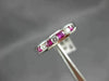 ESTATE .35CT DIAMOND & AAA RUBY 14KT WHITE GOLD WEDDING ANNIVERSARY RING #18896