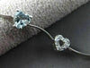 ESTATE 3.65CT DIAMOND & AAA AQUAMARINE 14KT WHITE GOLD MULTI HEART LOVE BRACELET