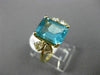ESTATE LARGE 4.50CT DIAMOND & AAA BLUE APATITE 14KT YELLOW GOLD ENGAGEMENT RING