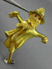 ESTATE LARGE .20CT AAA RUBY & SAPPHIRE 18K YELLOW GOLD 3D SCARECROW BROOCH PIN