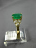 ESTATE 1.42CT DIAMOND & AAA EMERALD 14K YELLOW GOLD CLASSIC OVAL ENGAGEMENT RING