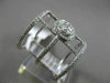 ESTATE LARGE .84CT DIAMOND 14K WHITE GOLD 3D STAR OF DAVID MULTI ROW FLOWER RING