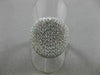 ESTATE MASSIVE 1.89CT DIAMOND 18KT WHITE GOLD 3D PAVE CIRCULAR COCKTAIL RING VVS
