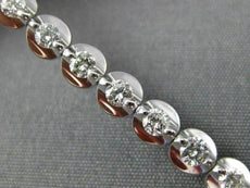 ANTIQUE 2.26CT ROUND DIAMOND 18KT WHITE GOLD 3D CIRCULAR TENNIS BRACELET #14542