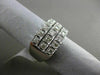 ESTATE WIDE 1.21CT DIAMOND 14KT WHITE GOLD 3 ROW FILIGREE MILGRAIN WEDDING RING