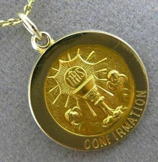 ESTATE 14KT YELLOW GOLD HANDCRAFTED CONFIRMATION FLOATING PENDANT & CHAIN #24988