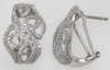 ESTATE LARGE .55CT DIAMOND 14K WHITE GOLD 3D MULTI LEAF CLIP ON HANGING EARRINGS