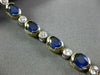 WIDE 11.37CT ROUND DIAMOND & SAPPHIRE 14K 2 TONE GOLD SEMI BEZEL TENNIS BRACELET