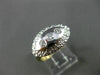 ESTATE WIDE .20CT DIAMOND 14KT WHITE & YELLOW GOLD FILIGREE 3 STONE RING #21033