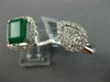 LARGE 2.90CT DIAMOND & AAA EMERALD 14KT WHITE GOLD 3D CLUSTER DOUBLE FINGER RING