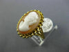 ESTATE 14KT YELLOW GOLD 3D OVAL HANDCRAFTED LADY CAMEO SWIRL ROPE DESIGN RING
