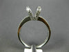 ESTATE WIDE .46CT DIAMOND 14K WHITE GOLD 2 ROW SEMI MOUNT ENGAGEMENT RING #19591