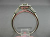 ESTATE 1.04CT ROUND & BAGUETTE DIAMOND 18KT WHITE GOLD CLUSTER SQUARE HALO RING