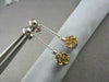 ESTATE ROUND HANGING 14K W GOLD YELLOW DIAMOND EARRINGS