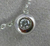 ESTATE .14CT ROUND CUT DIAMOND 18KT WHITE GOLD 3D SOLITAIRE BEZEL PENDANT #596