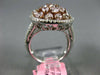 GIA CERTIFIED LARGE 2.73CT WHITE & PINK DIAMOND 18K ROSE GOLD 3D PEAR SHAPE RING